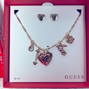 Guess Los Angeles Necklace set heart 16”+2”